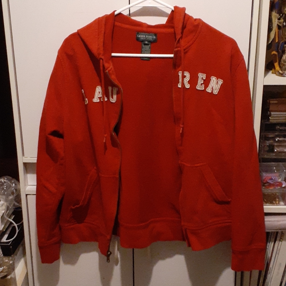 Ralph Lauren Red Zip Up Sweater